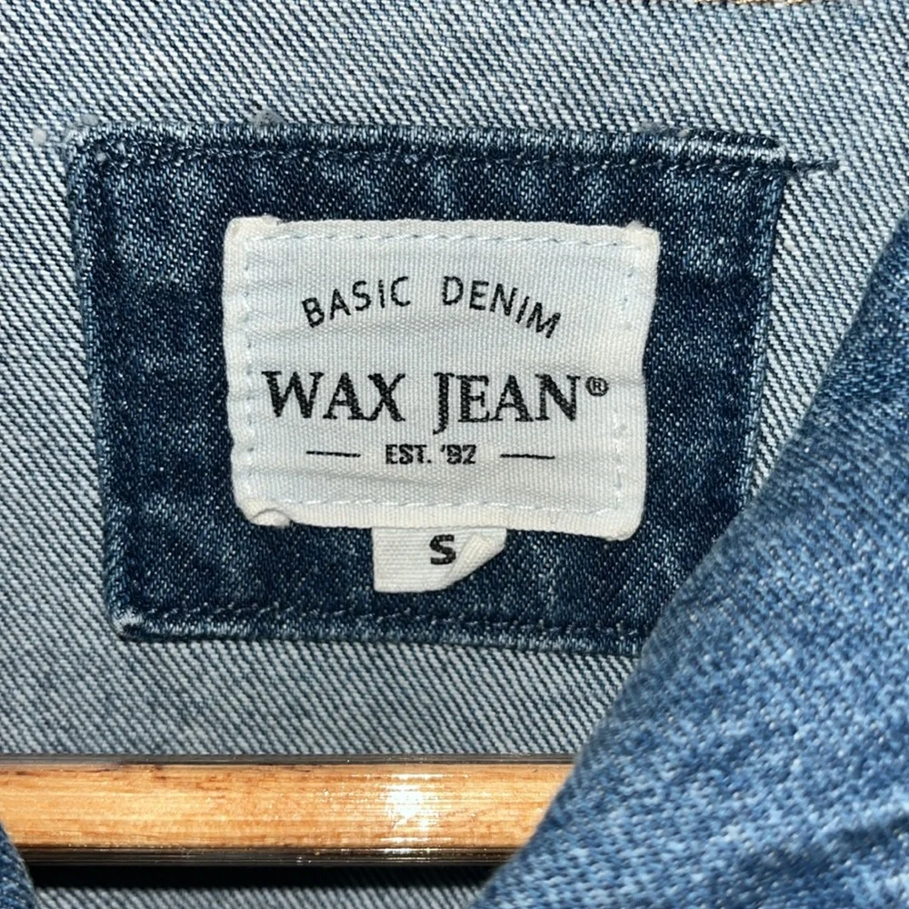 WAX JEAN Basic Denim Distressed Jean Jacket Size Small